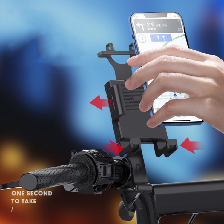 2 PCS Motorcycle Electrical Pedal Car Self-Lock Bracket Riding One-Button Shrink Mobile Phone Holder