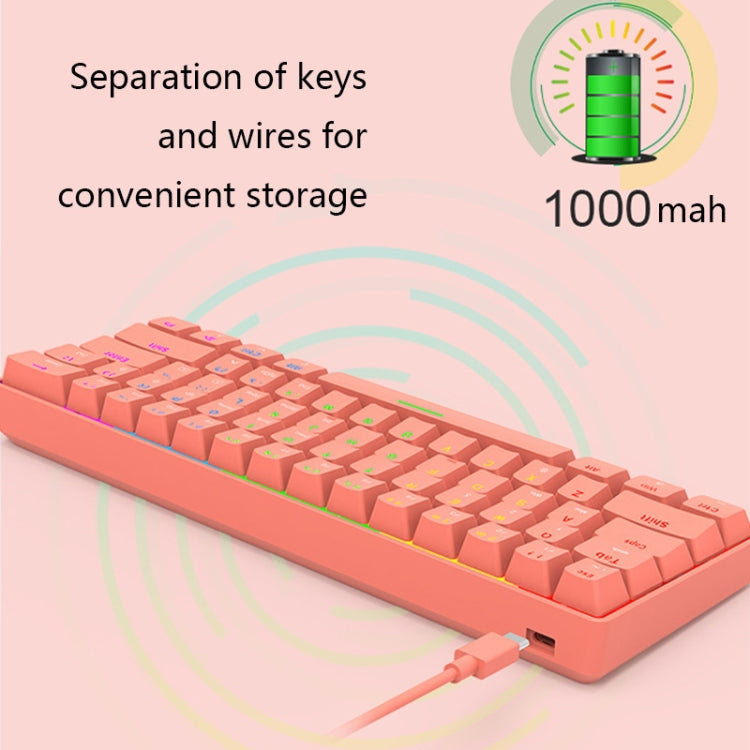 STK61 61-Keys Full-Key Non-Punch Bluetooth Wired Dual Modes Mechanical Keyboard, Cable Length: 1.6m
