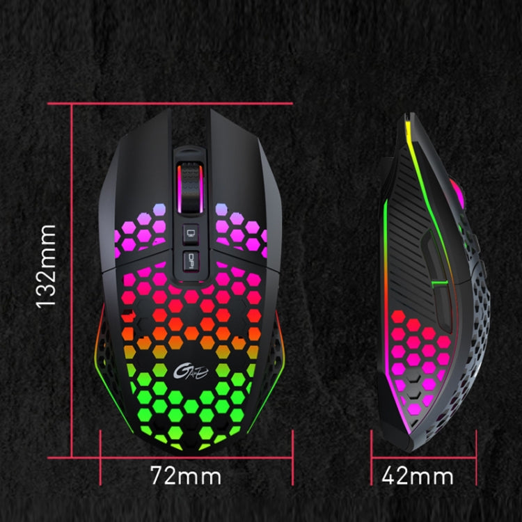 8 Keys 1200DPI Office Games Hollow Luminous Wireless Mouse
