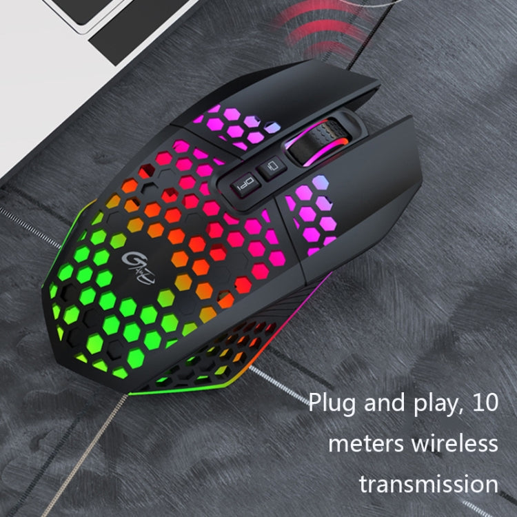 8 Keys 1200DPI Office Games Hollow Luminous Wireless Mouse
