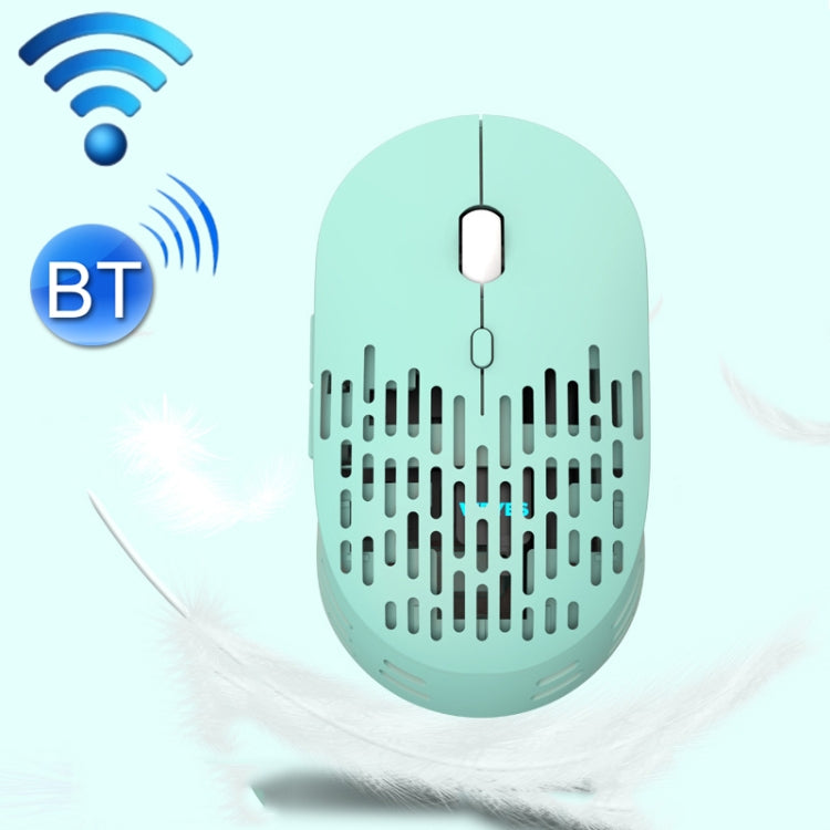 T13 1600 DPI 6-Buttons Luminous Hollow Bluetooth 5.1 + 2.4GHz Wireless Mouse