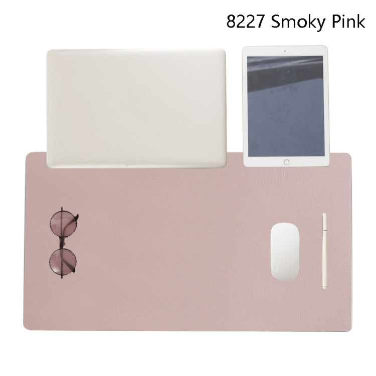 Double-Sided Leather Table Mat Waterproof Enlarged Mouse Keyboard Pad, Pattern: 8227 Smoky Pink