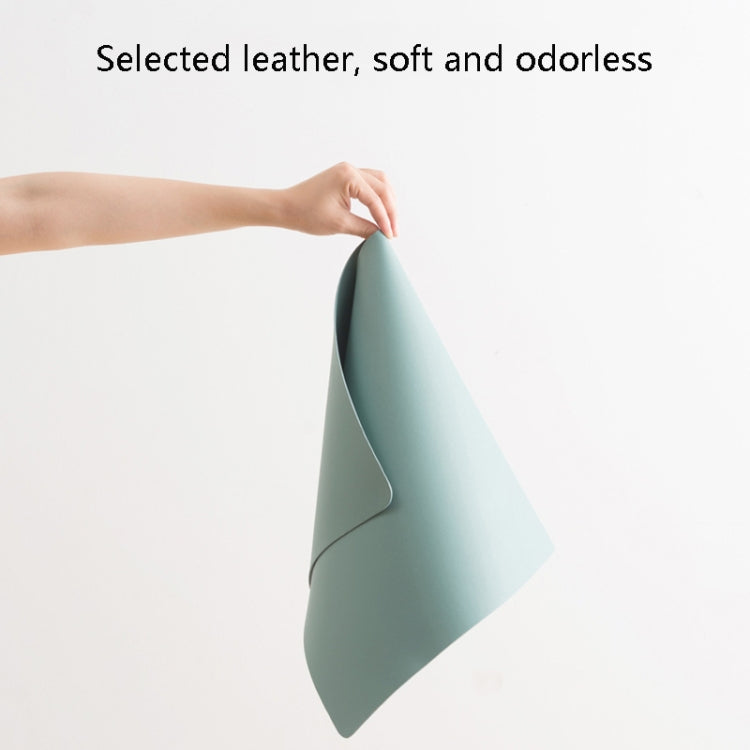 Double-Sided Leather Table Mat Waterproof Enlarged Mouse Keyboard Pad, Pattern: 8203 Leather Pink+Mustard Green