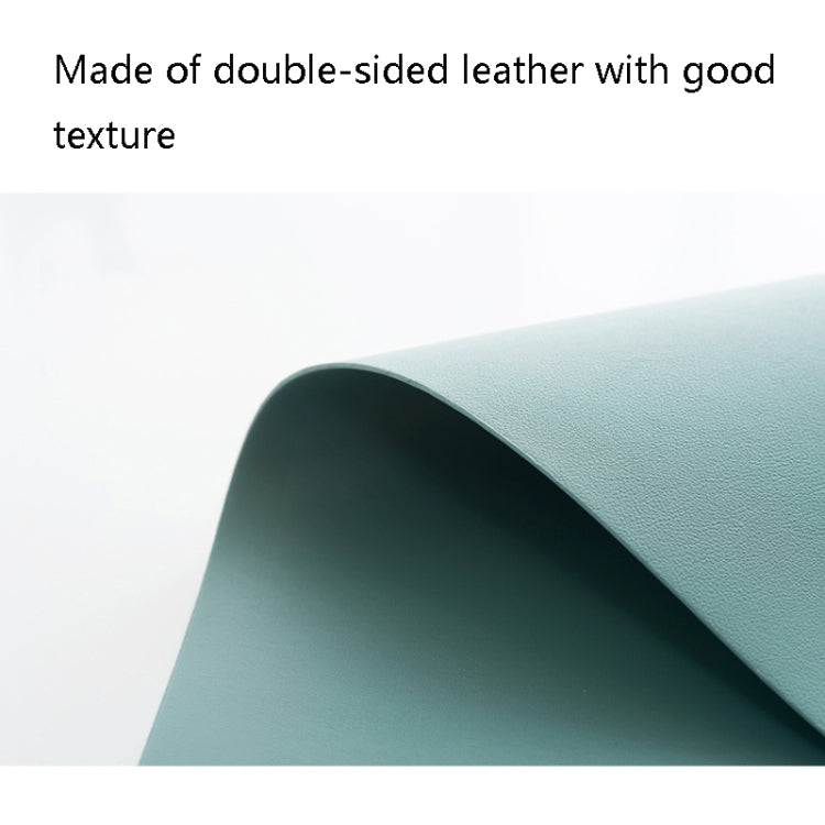 Double-Sided Leather Table Mat Waterproof Enlarged Mouse Keyboard Pad, Pattern: 8203 Leather Pink+Mustard Green