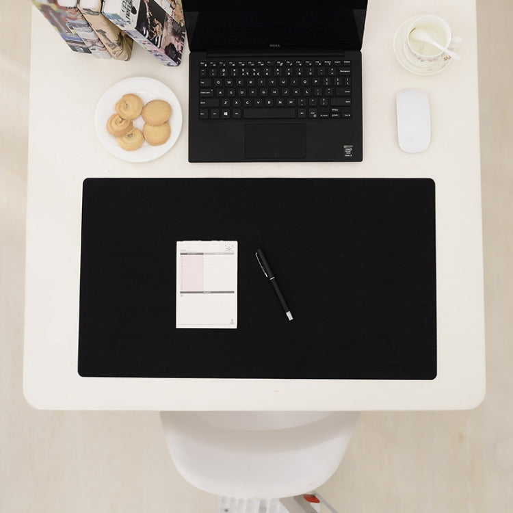 Double-Sided Leather Table Mat Waterproof Enlarged Mouse Keyboard Pad, Pattern: 8142 Black