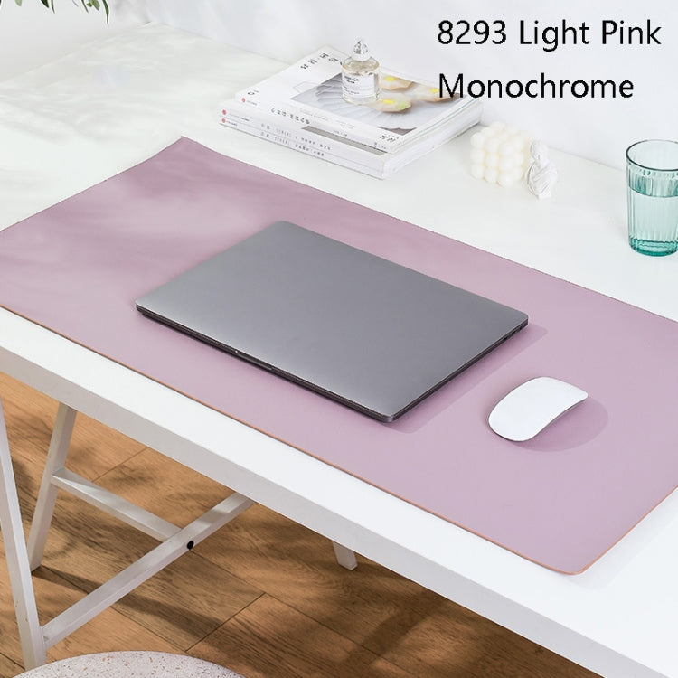 Double-Sided Leather Table Mat Waterproof Enlarged Mouse Keyboard Pad, Pattern: 8293 Light Pink