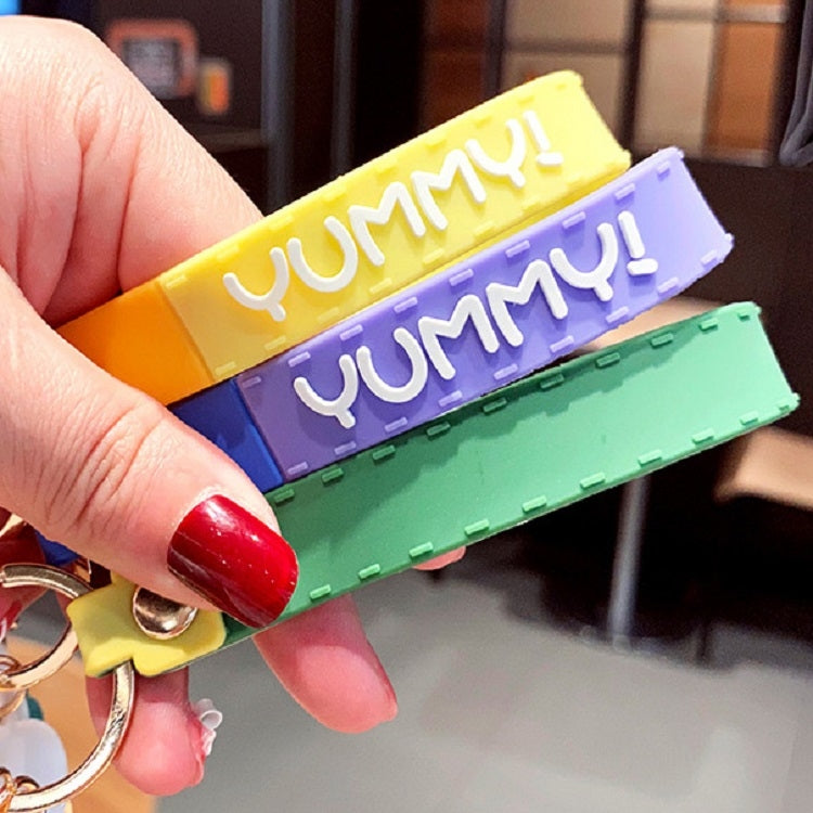 5 PCS Cartoon Animal Fruit Soft Rubber Doll Keychain School Bag Pendant