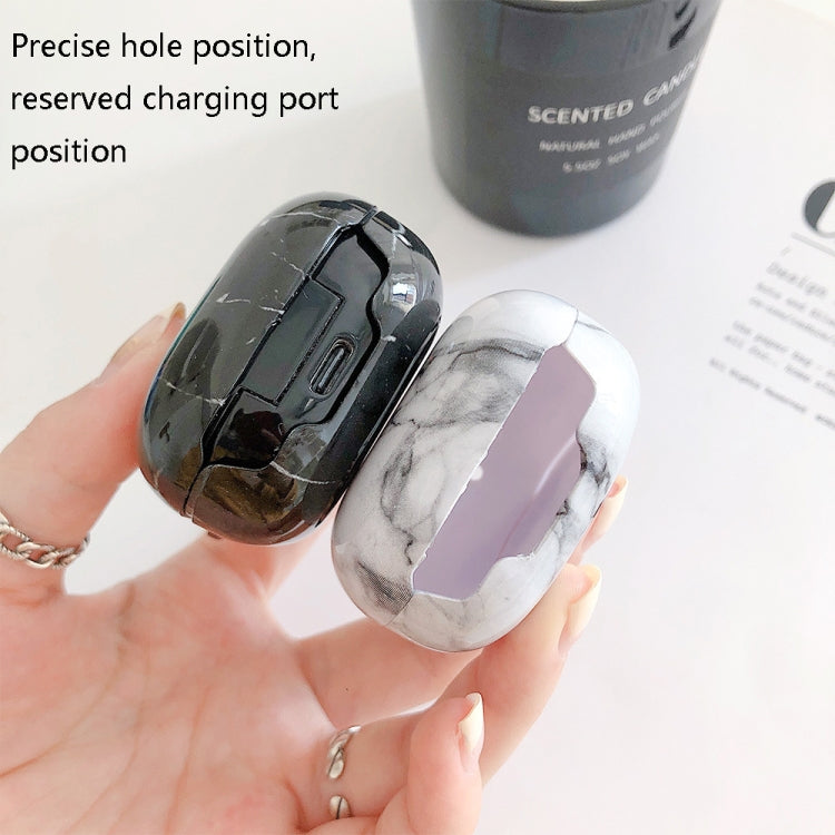 2 PCS Marble Pattern Wet Sticking PC Hard Shell Cover for Galaxy Buds Live