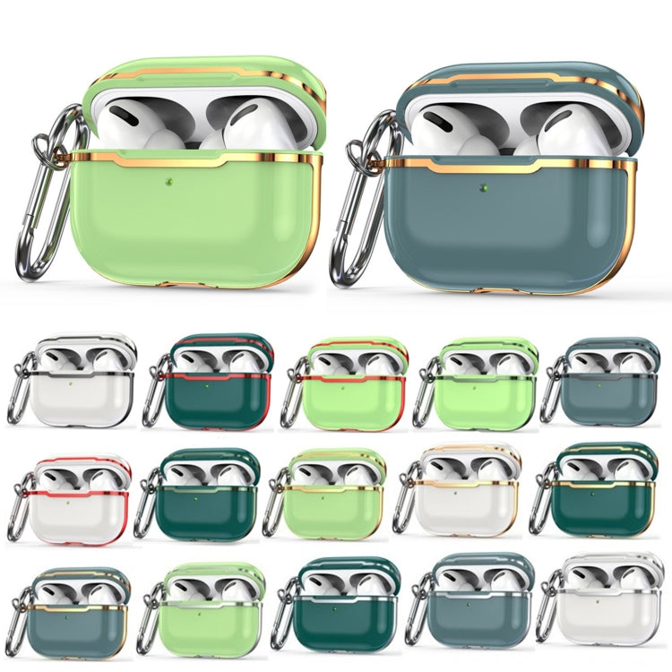 CSDD886 Electroplated Two-Color TPU + PC Protective Cover Case For AirPods Pro