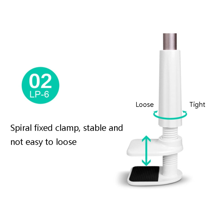 LP-6 Tablet Mobile Phone Lazy Bracket Detachable Bed Bracket, Style: Three-stage (Titanium Gray)