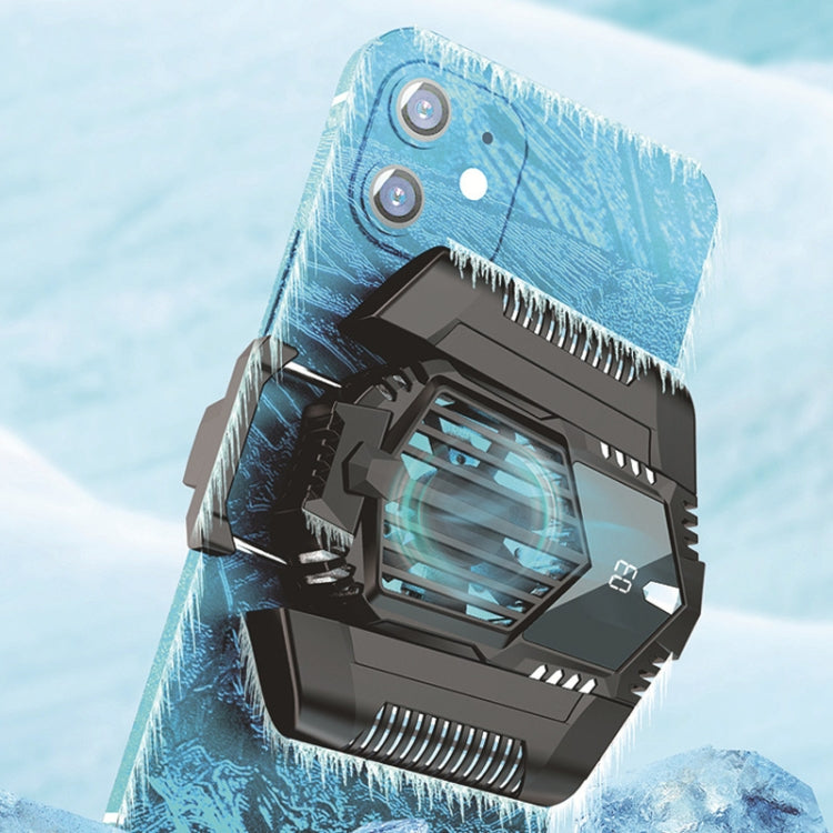 X3A Intelligent Digital Display Temperature Control Magnetic Dual Battery Mobile Phone Radiator Game Cooling Handle With RGB Breathing Light, Battery Capacity: 500mAh x 2