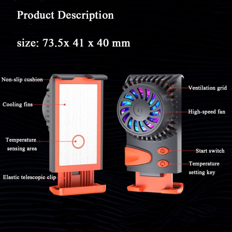 JS37 Three-speed Adjustable Temperature Intelligent Induction Semiconductor Cooling Mobile Phone Radiator(Yellow)