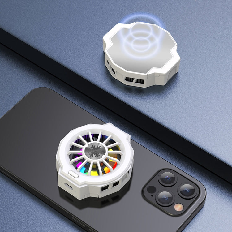 F10 Semiconductor Cooling Mobile Phone Radiator for Mobile Phones within 67-88mm Width, Style: Magnetic Wireless Recharge (White)