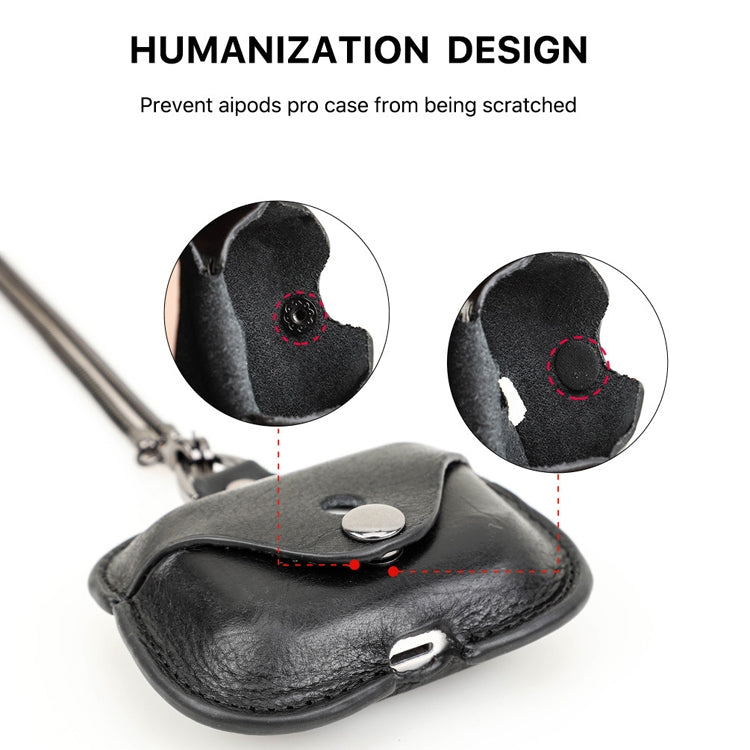 CONTACTS FAMILY CF1122A AirPods Pro Leather Protective Case with Necklace for AirPods Pro