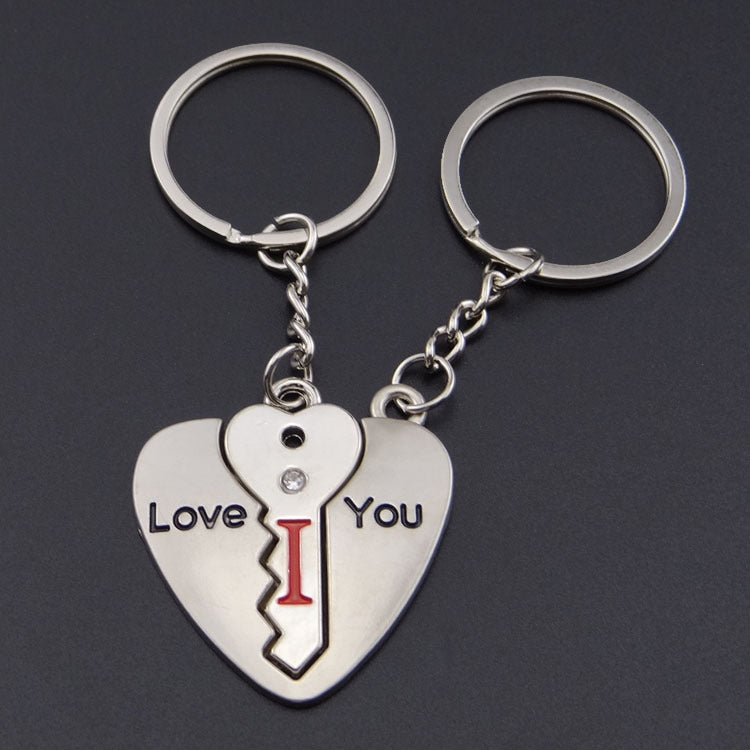 10 Pairs Metal Heart Key Lock Couple Keychain, Specification: H-130