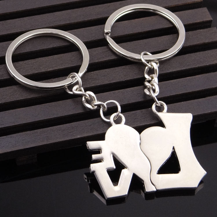 10 Pairs Metal Love Word Couple Keychain Pendant, Specification: H-452
