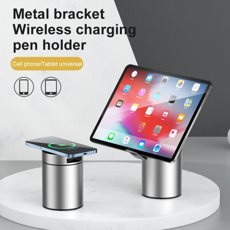 CCH1 18W Max Mobile Phone Wireless Charger Metal Pen Holder Foldable Portable Mobile Phone Tablet Holder