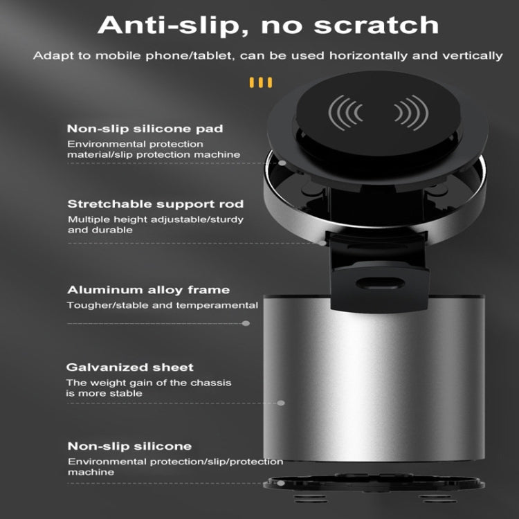 CCH1 18W Max Mobile Phone Wireless Charger Metal Pen Holder Foldable Portable Mobile Phone Tablet Holder
