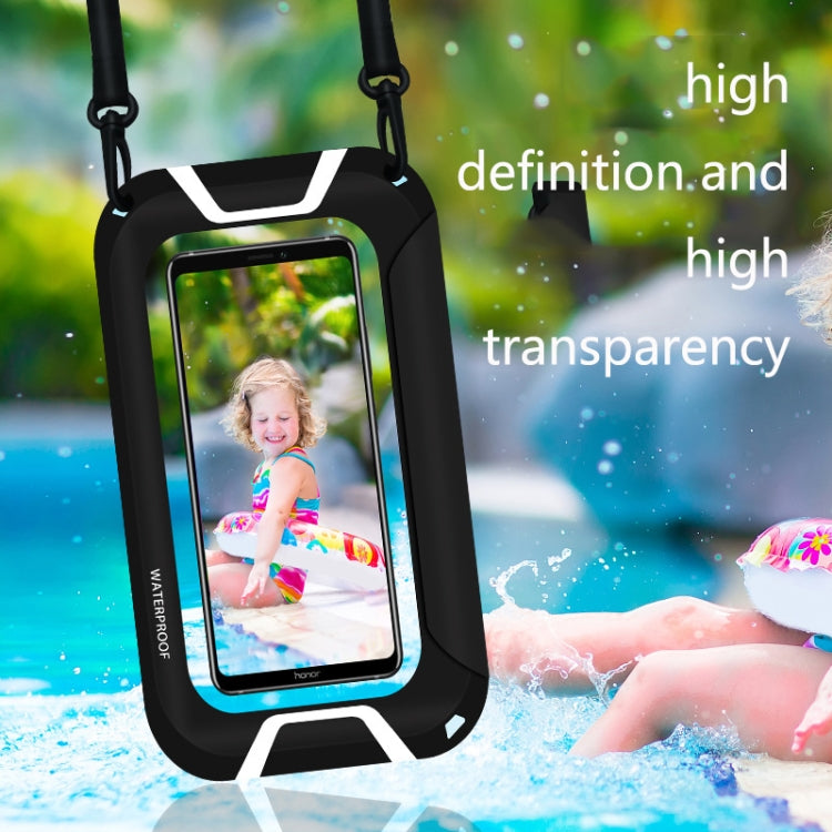 XSFSD-02 TPU Waterproof Mobile Phone Bag Diving Cover Outdoor Transparent Photo Swimming Bag(Black)