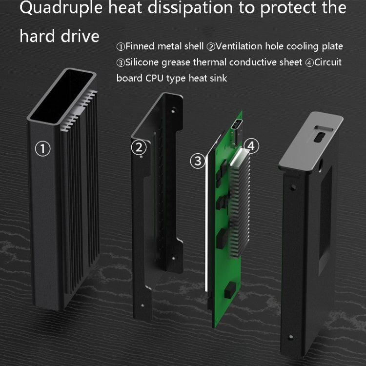 M8 Thunderbolt 3 Mobile HDD Enclosure M.2 NVME Solid SSD External Hard Base Shell(Gray)