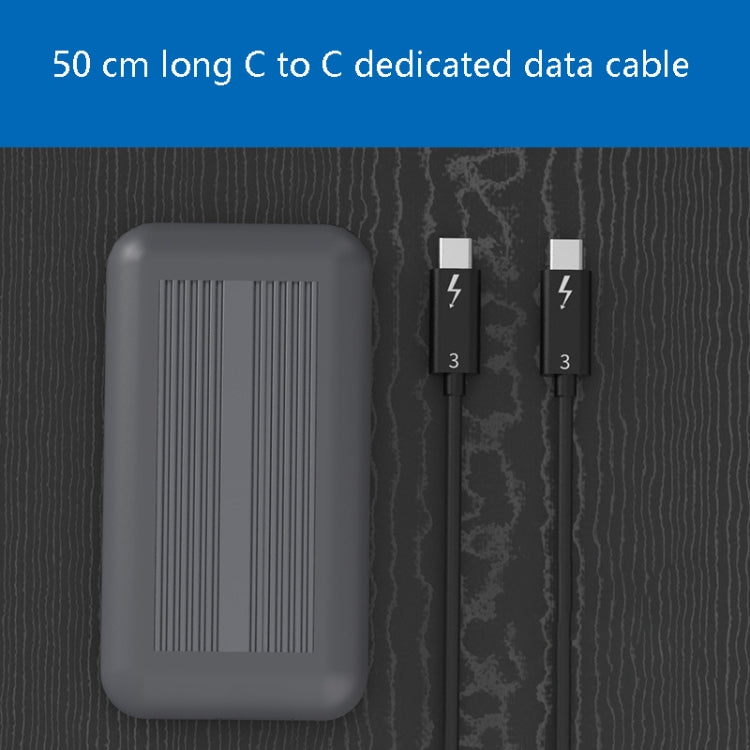 M8 Thunderbolt 3 Mobile HDD Enclosure M.2 NVME Solid SSD External Hard Base Shell(Gray)