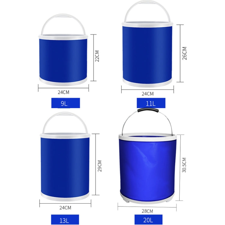 3 PCS 11L Car Folding Telescopic Bucket Portable Car Washing Special Bucket Outdoor Travel Fishing Bucket