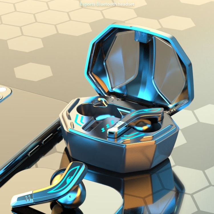 MD158 TWS Wireless Bluetooth 5.2 Game Headphones Low Delay HI-FI Earphone With Breathing Light(Black)