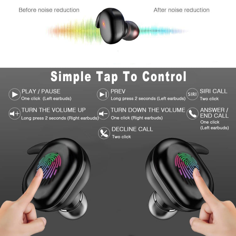 Y30 Wireless Bluetooth Headset 5.0 In-Ear Mini Earphone, Colour: Digital Display Black