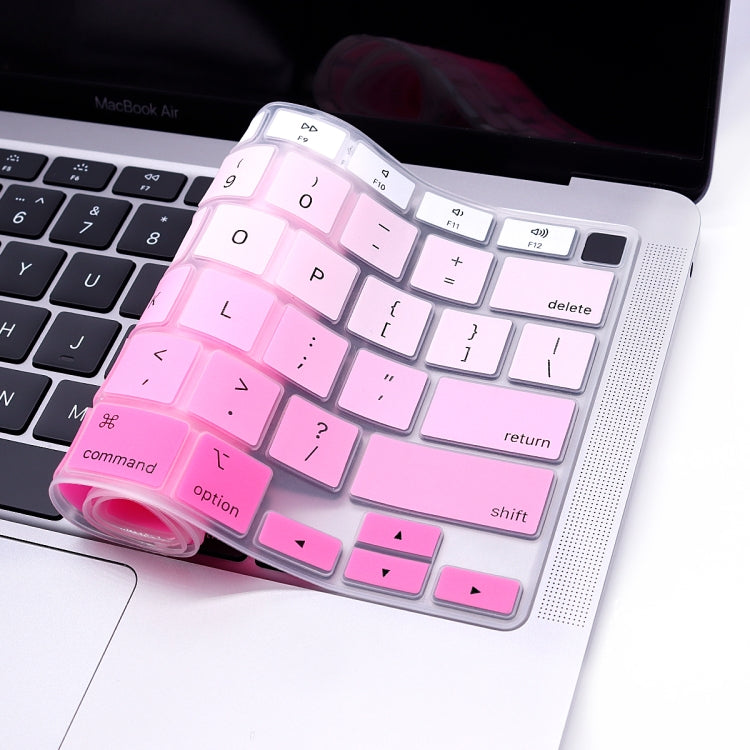 2 PCS Laptop Dust-Proof Waterproof Keyboard Film For MacBook Air 13.3 Inch A2337 2020 US Version (Gradient Pink)