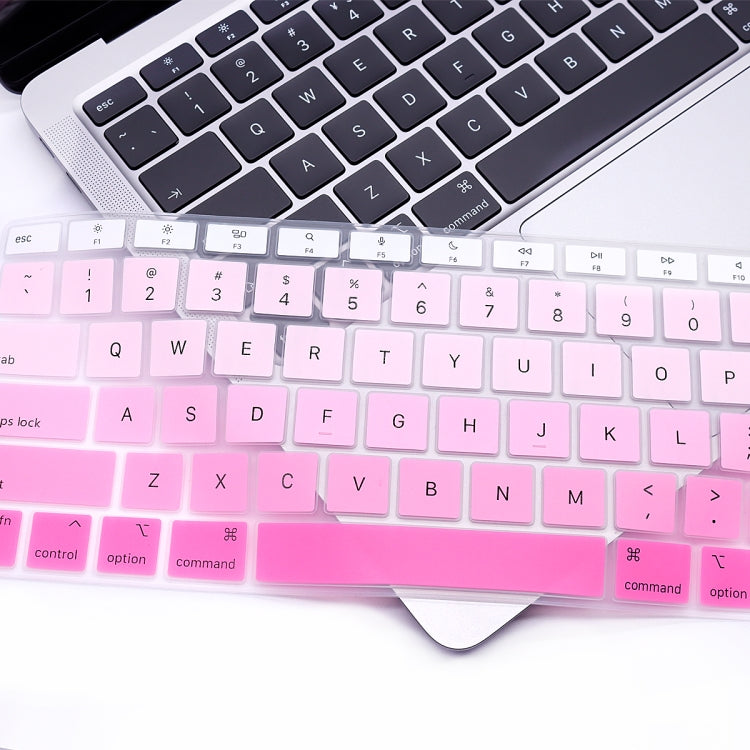 2 PCS Laptop Dust-Proof Waterproof Keyboard Film For MacBook Air 13.3 Inch A2337 2020 US Version (Gradient Pink)