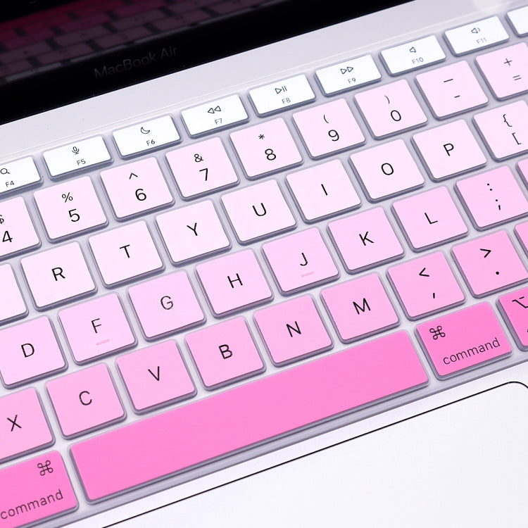 2 PCS Laptop Dust-Proof Waterproof Keyboard Film For MacBook Air 13.3 Inch A2337 2020 US Version (Gradient Pink)