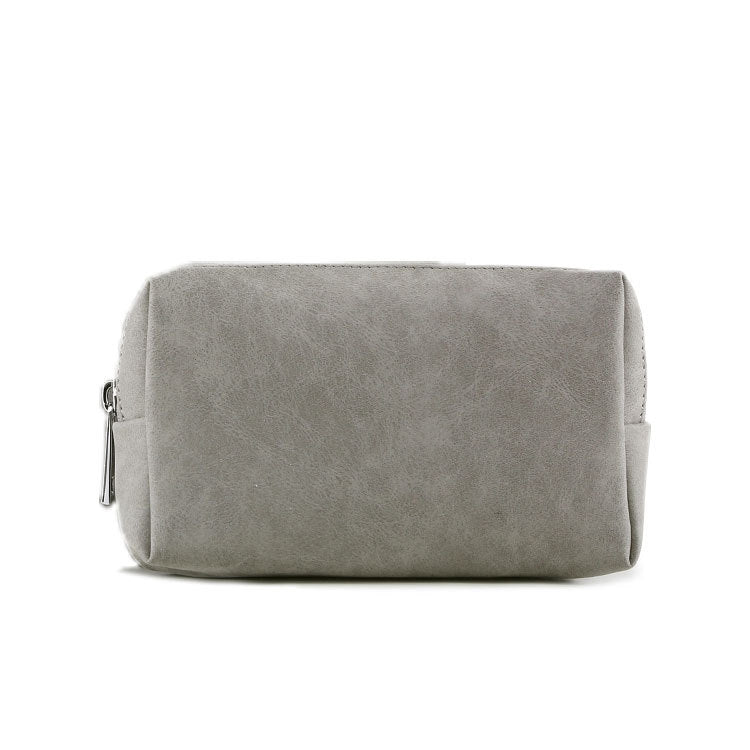 2 PCS Portable Digital Accessory Leather Bag Single Layer Storage Bag, Colour: Sheepskin (Gray)