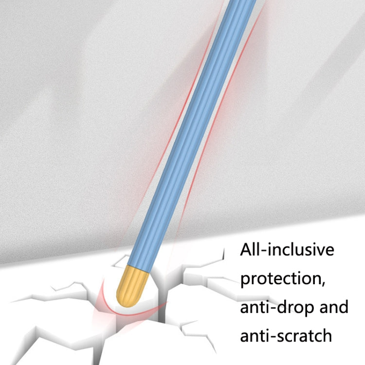 2 Sets 5 In 1 Stylus Silicone Protective Cover + Two-Color Pen Cap + 2 Nib Cases Set For Apple Pencil 2 (Pink)