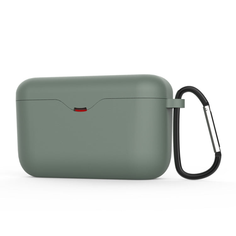 2 PCS Liquid Silicone Protective Cover Case for Sony WF-H800, Colour: Green + Hook