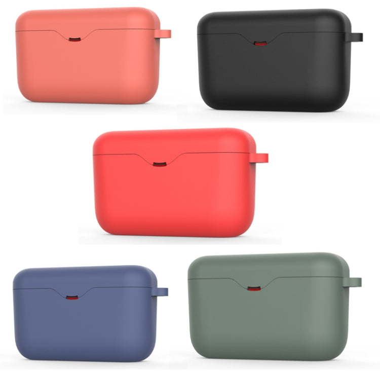 2 PCS Liquid Silicone Protective Cover Case for Sony WF-H800, Colour: Green + Hook