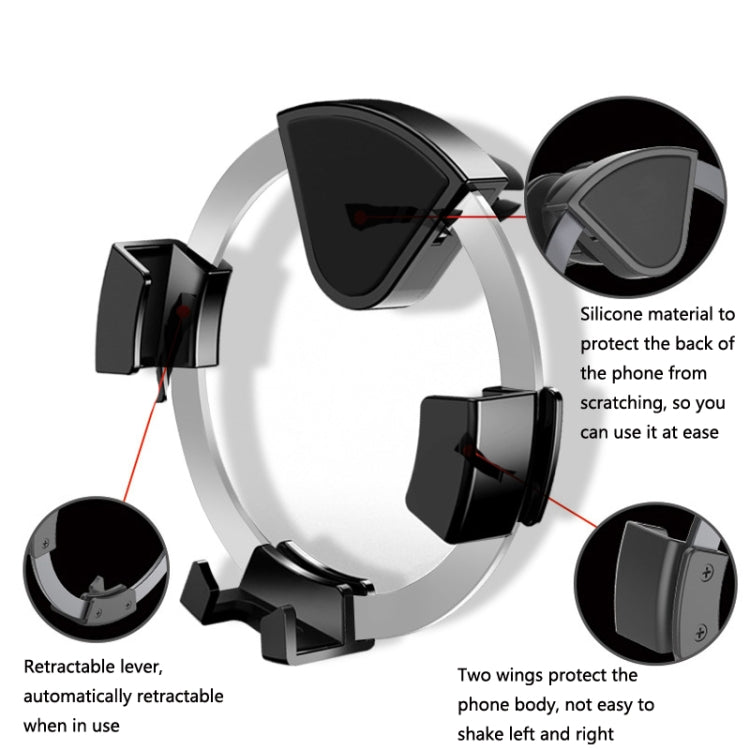 Car Air Outlet Metal Navigation Gravity Phone Holder(Silver)