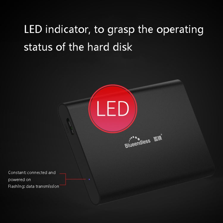 Blueendless T8 2.5 inch USB3.0 High-Speed Transmission Mobile Hard Disk External Hard Disk, Capacity: 2TB