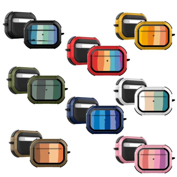 2 PCS Rainbow Amor TPU Shockproof Protection Cover Case for AirPods Pro