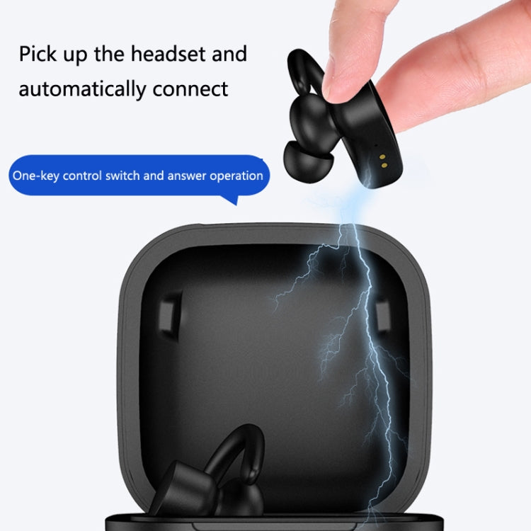 W-04 Ear-mounted Waterproof TWS Wireless Bluetooth Sports Earphone, Colour: Black