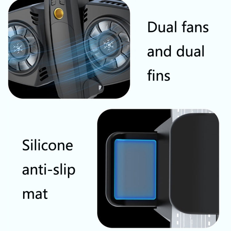 Phone Radiator Semiconductor Fast Cooling Game Live Phone Back Clip Radiator(K4 Silver)