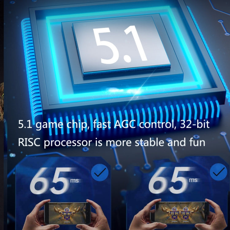 W-21 No delay TWS Wireless Bluetooth 5.1 Gaming Earphone with Breathing Light(Black)