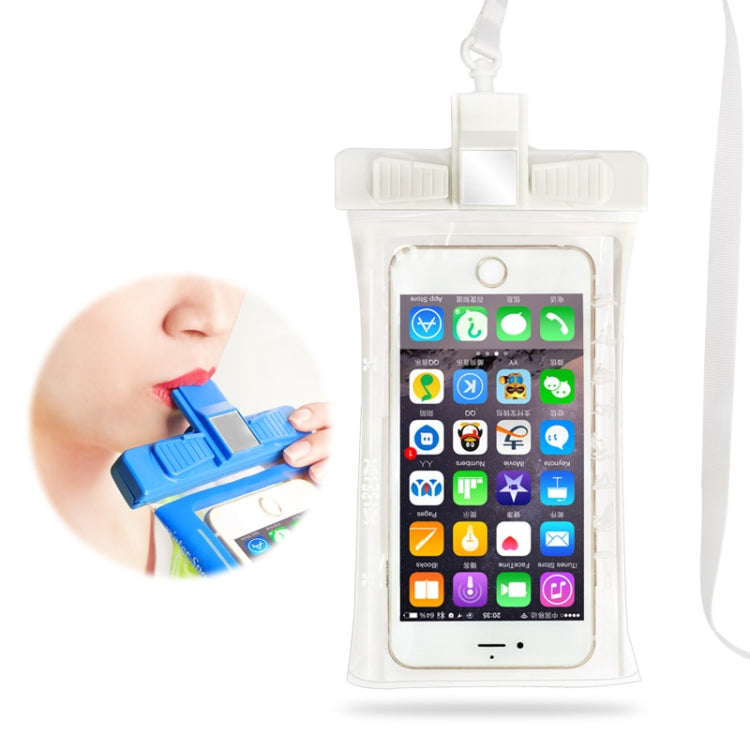 3 PCS Mobile Phone Waterproof Bag Swimming Diving Mobile Phone Sealed Protective Cover With Survival Whistle, Specification: No Armband (White)