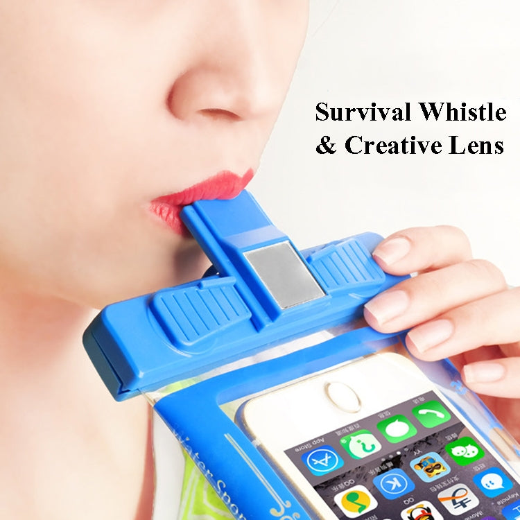 3 PCS Mobile Phone Waterproof Bag Swimming Diving Mobile Phone Sealed Protective Cover With Survival Whistle, Specification: Armband (Pink)