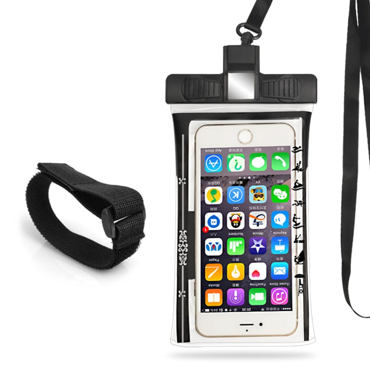 3 PCS Mobile Phone Waterproof Bag Swimming Diving Mobile Phone Sealed Protective Cover With Survival Whistle, Specification: Armband (Black)