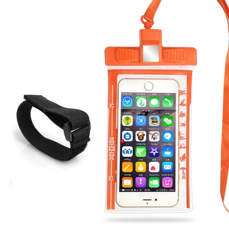3 PCS Mobile Phone Waterproof Bag Swimming Diving Mobile Phone Sealed Protective Cover With Survival Whistle, Specification: Armband (Orange)