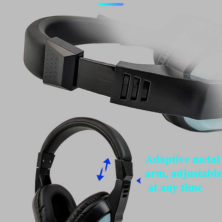 LX-T07 Head-Mounted Luminous Gaming Computer Headset with RGB Lights & Noise-Cancelling Microphone(Black)