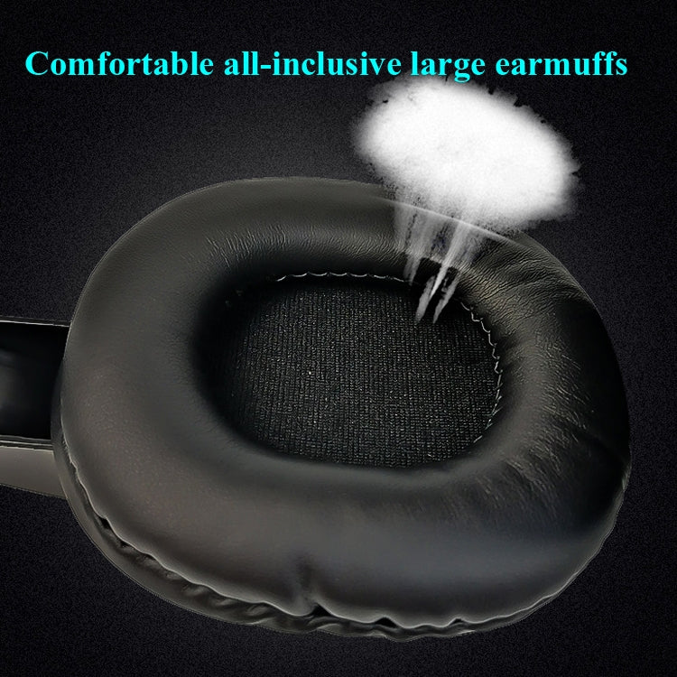 LX-T07 Head-Mounted Luminous Gaming Computer Headset with RGB Lights & Noise-Cancelling Microphone(Black)