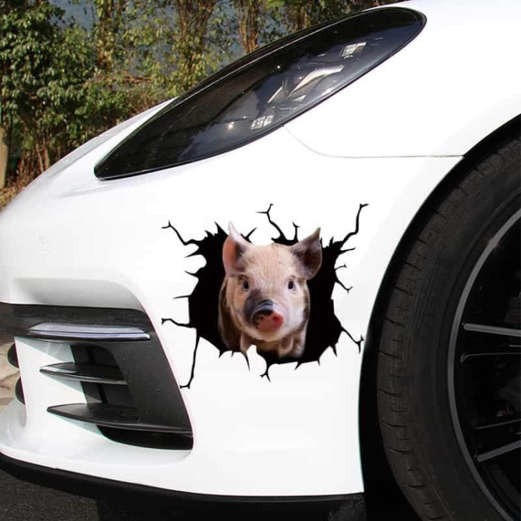 6 PCS Animal Wall Stickers Pig Hoisting Car Window Static Stickers