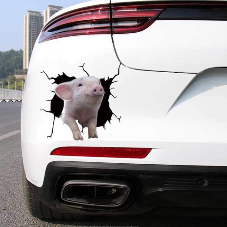 6 PCS Animal Wall Stickers Pig Hoisting Car Window Static Stickers