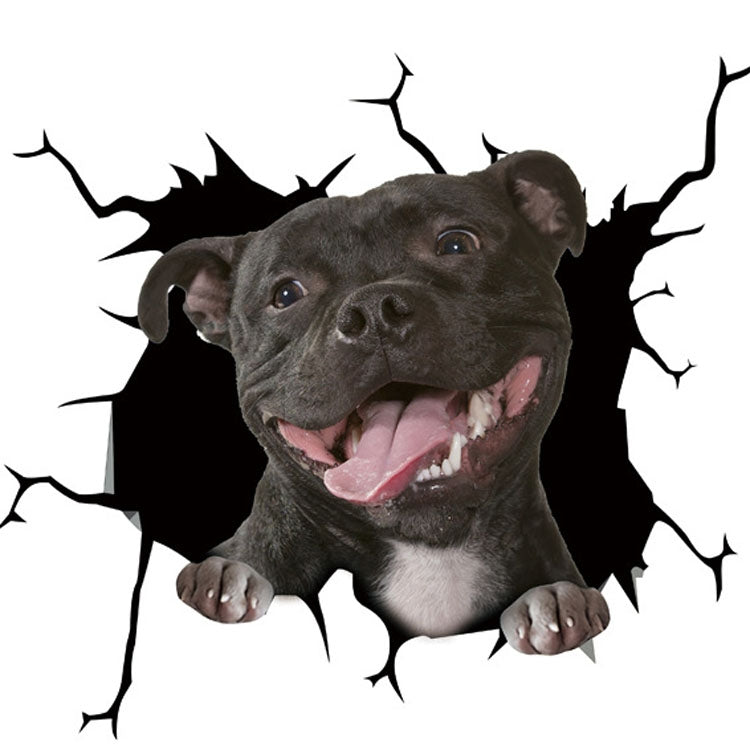7 PCS Animal Wall Stickers Puppy Hole Car Window Static Sticker